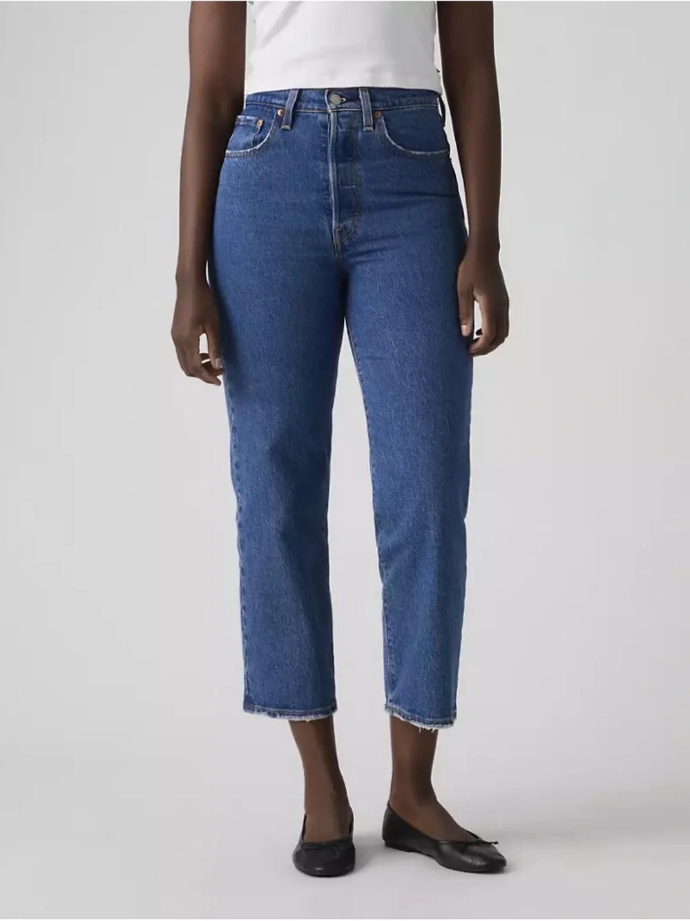 Levi's RIBCAGE STRAIGHT ANKLE WOMEN'S JEANS size 31 mid wash - Picture 2 of 7